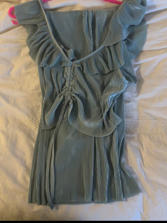 ZARA Crop Top + Wide Leg Pants Set