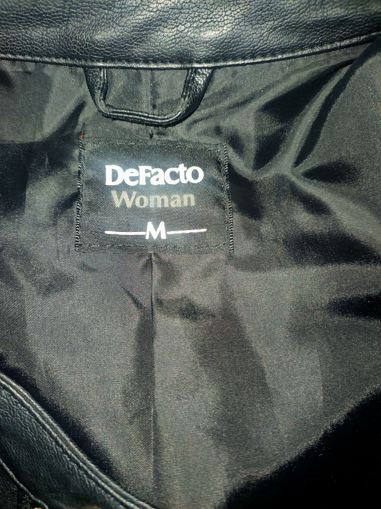 Defacto Black Leather Jacket