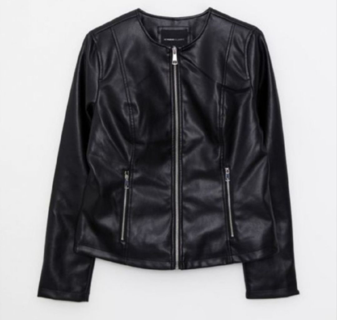 Defacto Black Leather Jacket