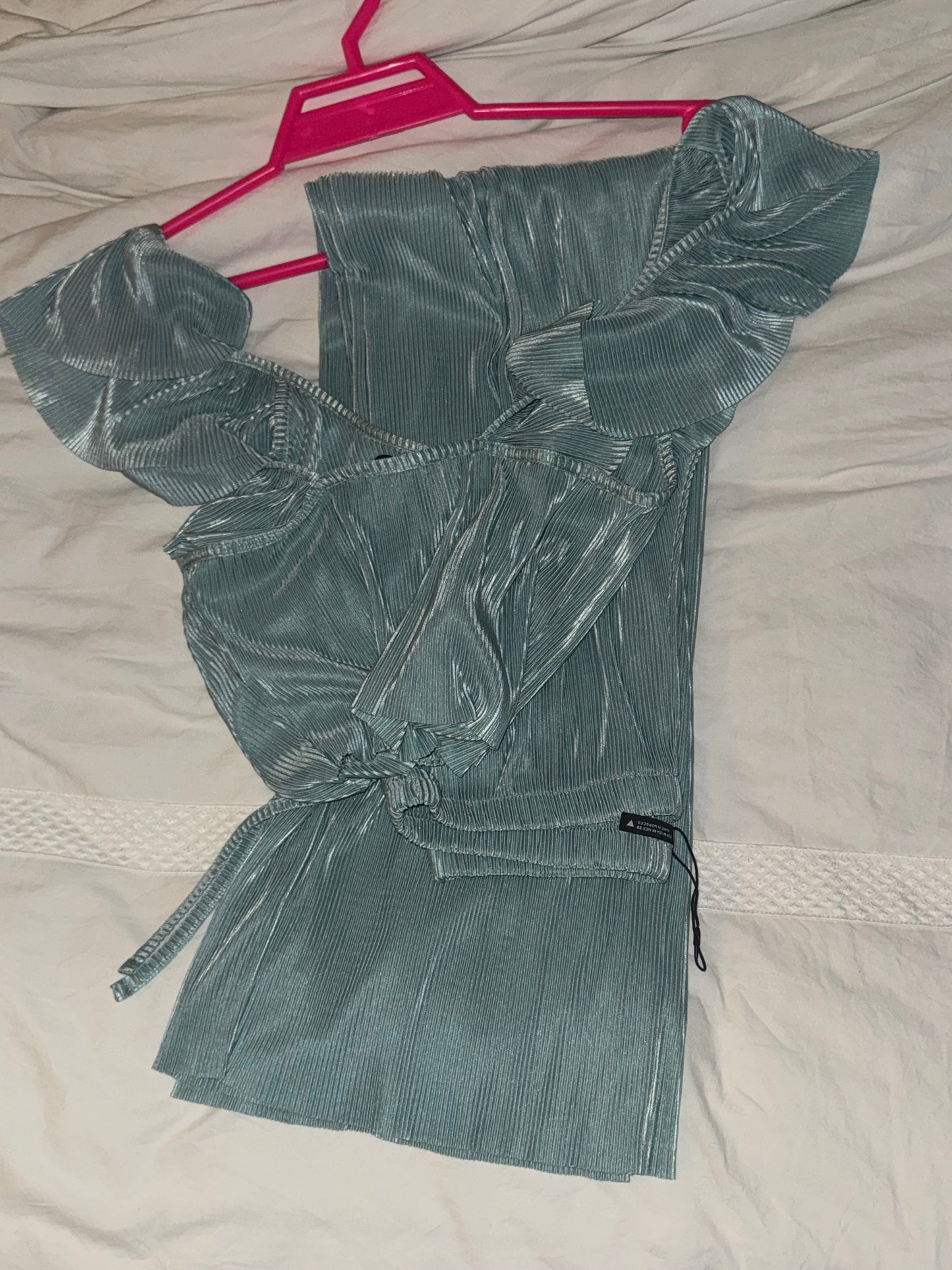 ZARA Crop Top + Wide Leg Pants Set